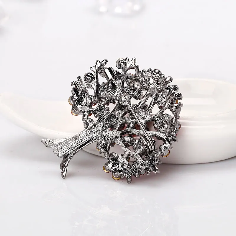 CHUKUI Rhinestone Pin Broches Badges Tree Pins and Brooches for Women Clothing Metal bijouterie Brooch Vintage Badge (1)