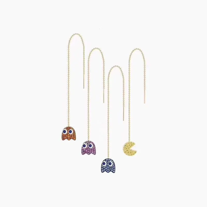 Одна штука My Children Mini Pac Man Beans серьги нитка из стерлингового серебра 925 пробы