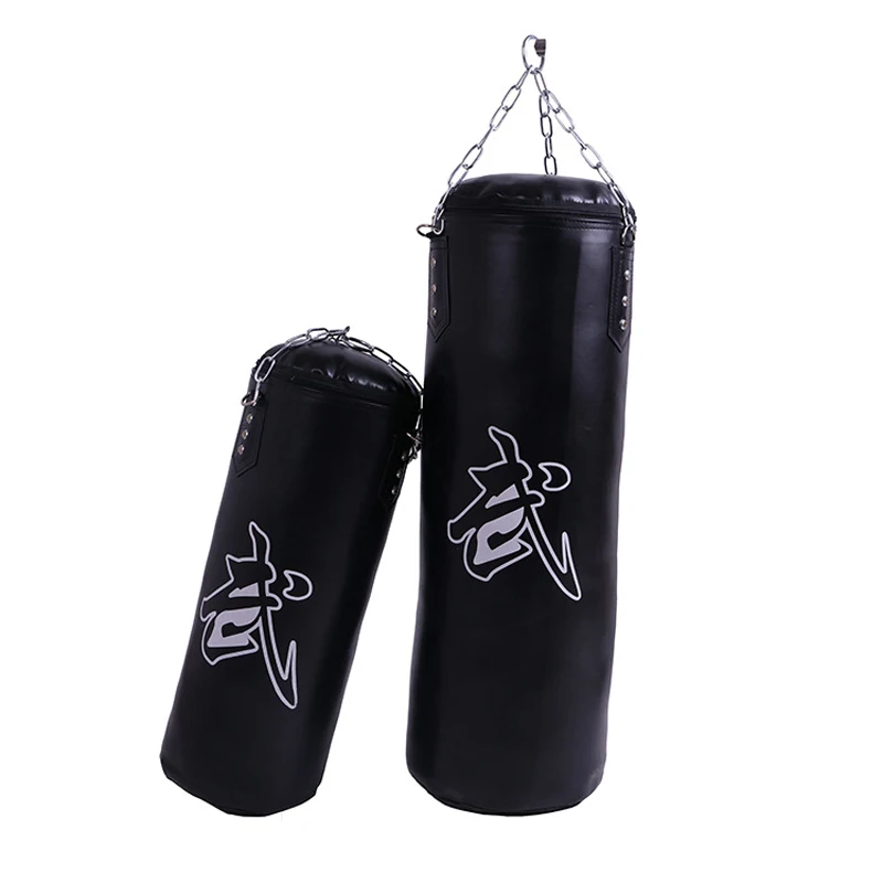 120cm Fitness MMA Boxing Punching Bag Empty Sport Kick PU Sandbag Muay Thai Boxer Training Set Wraps &Hook& Gloves&Wrist Support