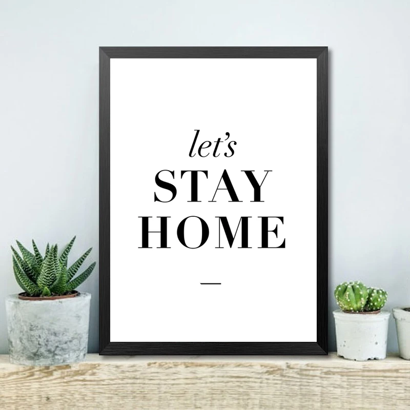 

Stay Home Quote Canvas Art Print Painting Poster, Love Wall Pictures For Home Decoration, Wall decor