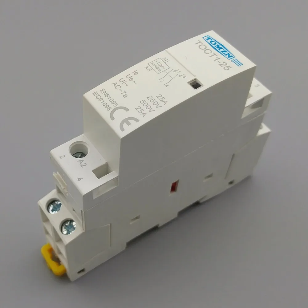 TOCT1 Американская классификация проводов 2р 25A 110V катушки 50/60HZ Din rail бытовой ac Контактор В соответствии с стандартом 2NO