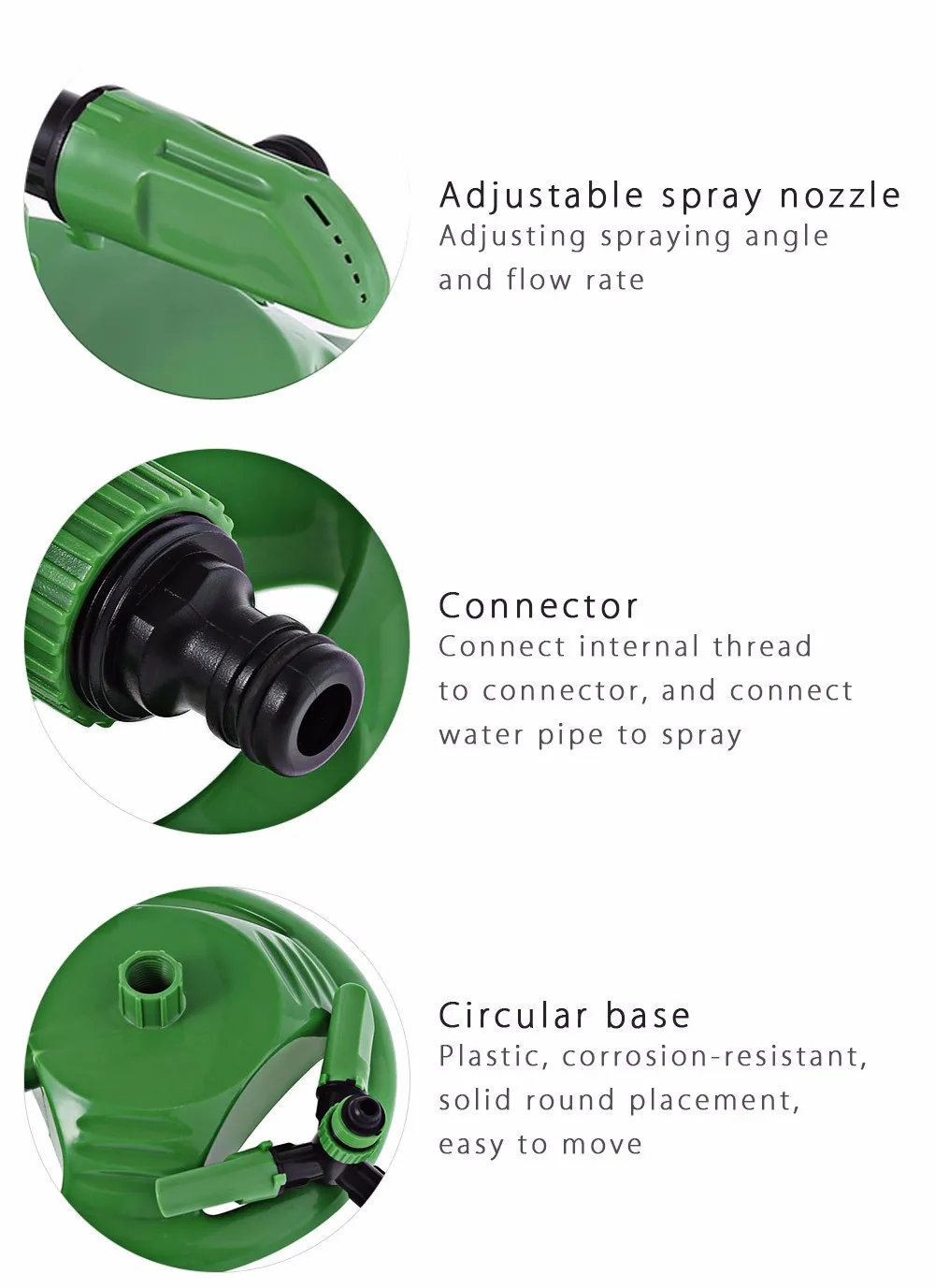 Garden 360-degree Rotary Garden Lawn Sprinkler Automatic Water Spray Irrigation Watering with Plastic for Garden Greenhouse 08
