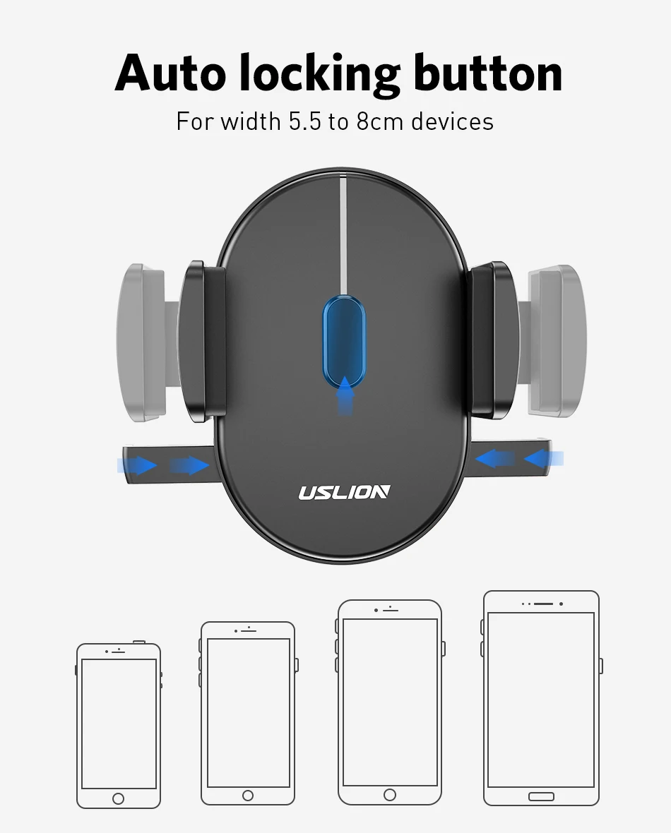 USLION Car Phone Holder in Car For Samsung S10 S9 S8 360 Rotation Car Holder For iPhone X XS MAX Stand Support Windshield Mount