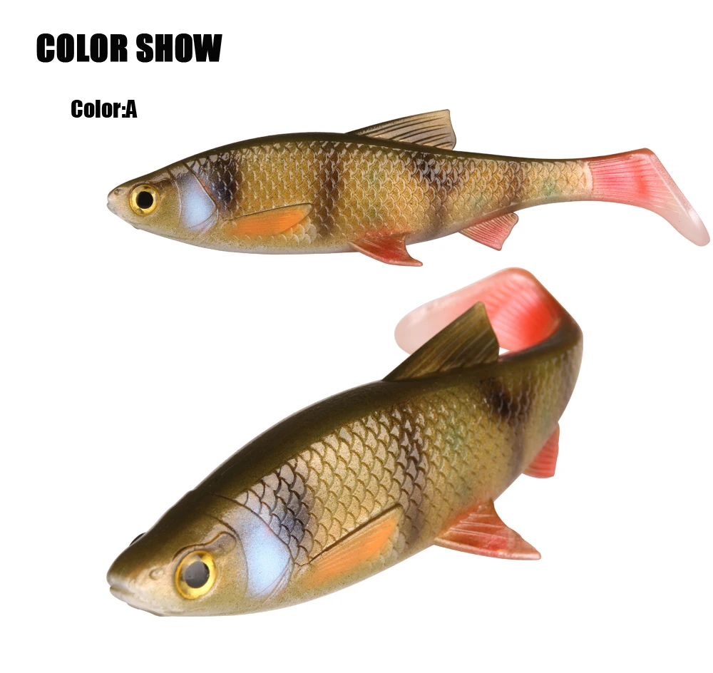RoseWood 1pc 40g84g Perfect T-Style Tail 3D Scanned Soft Fishing Lure + 1PC Double VMC Hooks With Screw Connector For Big Game  (5)