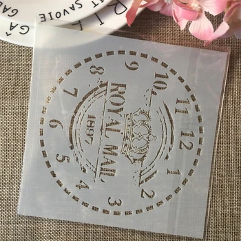 

6*6inch Clock Crown Dial DIY Layering Stencils Painting Scrapbook Coloring Embossing Album Decorative Card Template