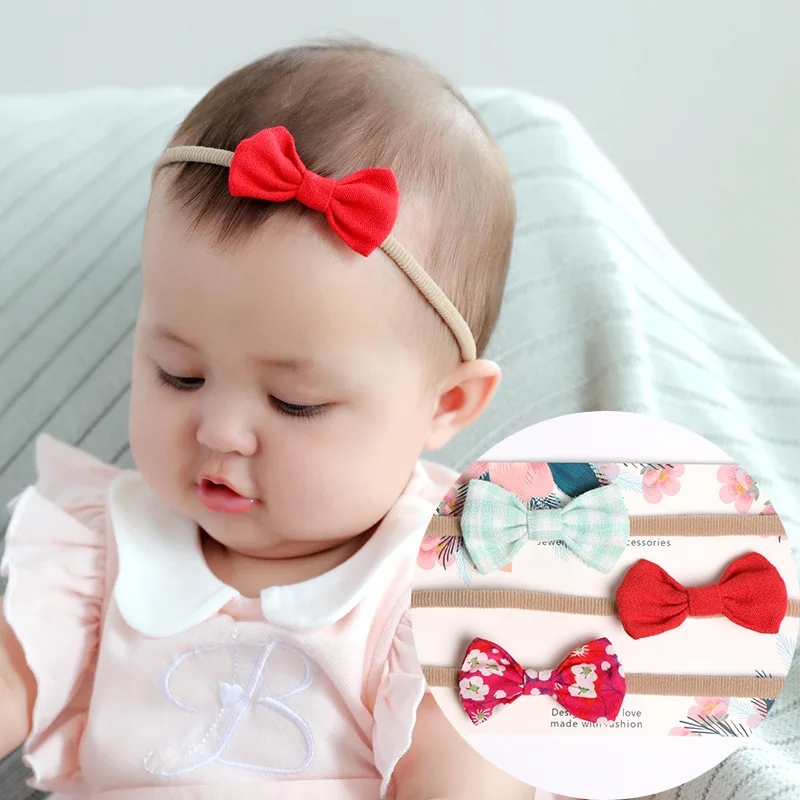 

Baby Girl Hair Bows Headband 3pcs/set Stretchy Nylon Headbands for Girls Cute Floral Headband Set Infant Hair Accessories