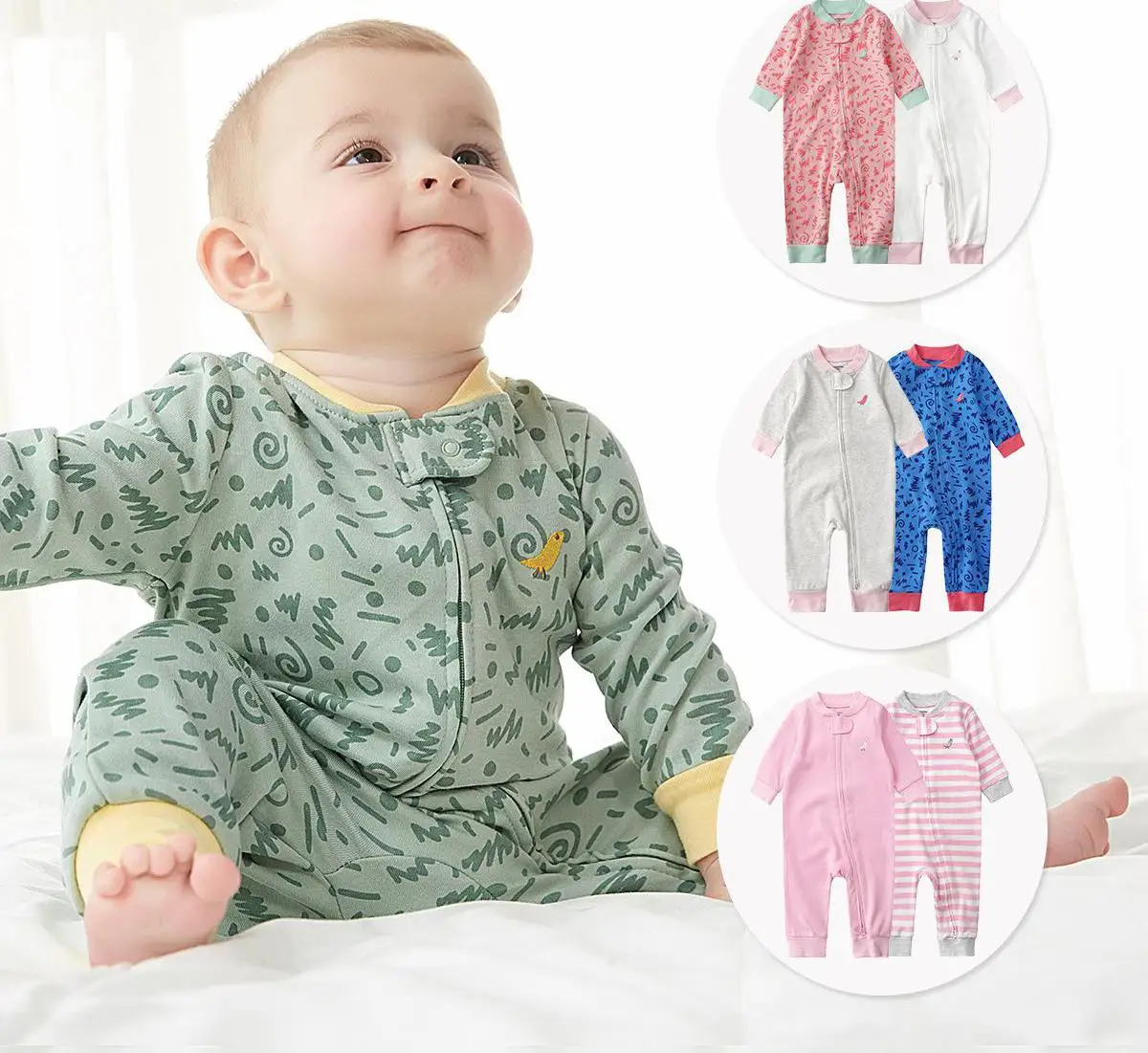 DAY8 Pyjama Bebe Fille 3-18 Mois Hiver Habit Ensemble Bebe Fille Naissance Automne Vetement Bebe Garçon Body Bebe Fille Combinaison Barboteuse