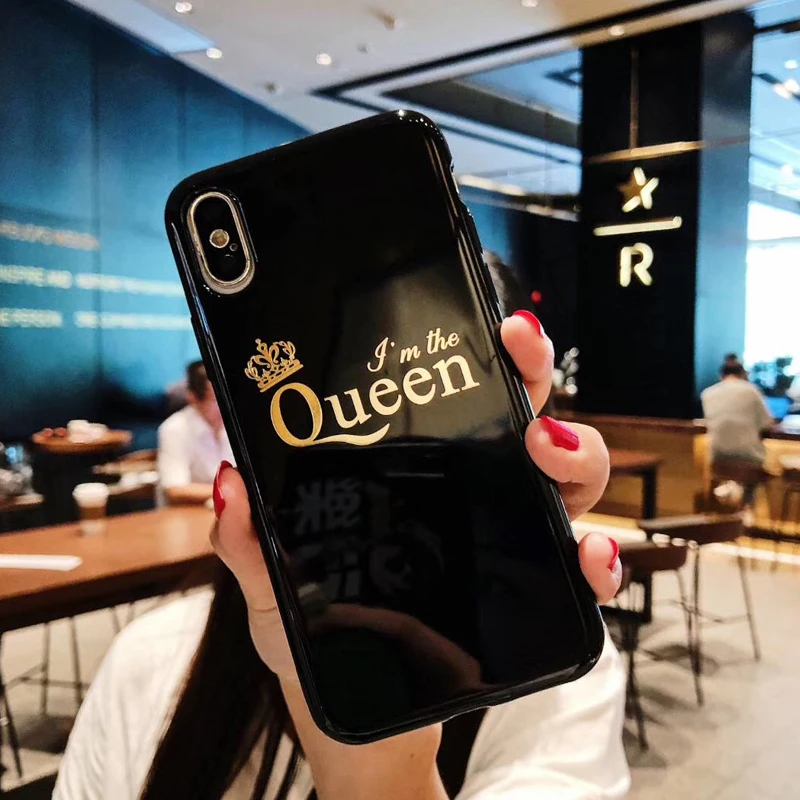 Lovely Couples Letters King&ampQueen Glossy Soft TPU Case For Huawei P20 Lite Pro on Honor 9 10 lite V10 HonorPlay |