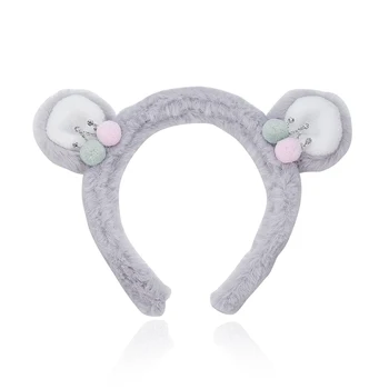 

CHIMERA Cute Kid's Furry Ears Headbands Soft Grey Flannel Small Crown Cartoon Animal Ears Hairbands for Cosplay Party