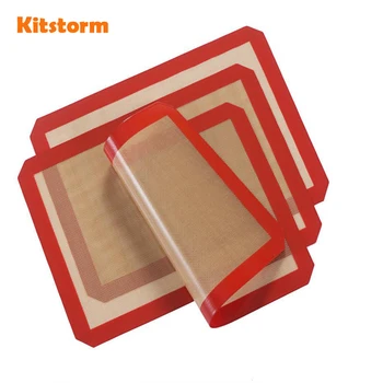

(3pcs/lot) 40x30cm Nonstick Silicone Baking Mat Heat Resistant Glass Fiber Dough Rolling Sheet Pad For Cake Cookie Kitchen Tools