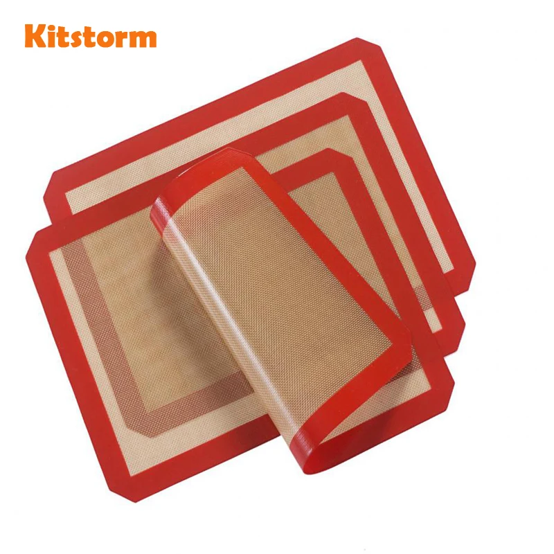 

(3pcs/lot) 40x30cm Nonstick Silicone Baking Mat Heat Resistant Glass Fiber Dough Rolling Sheet Pad For Cake Cookie Kitchen Tools