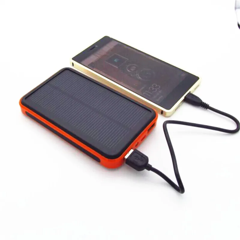 Colaier impermeable Solar Real 10000 mAh Dual USB cargador de batería externa de polímero lámpara de luz al aire libre Powerbank Universal