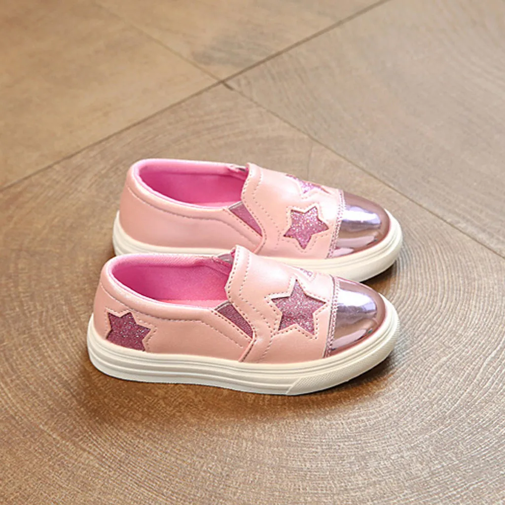 Повседневная детская обувь на плоской подошве для девочек; обувь из искусственной кожи для маленьких девочек; Повседневная обувь принцессы; летние модные кроссовки для детей