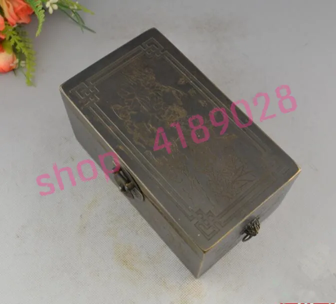 

Made of pure copper, one of the four beauties-- Xishi, jewelry boxes, antiques collectibles.