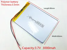 3.7V 3000mAh 356090 Lithium Polymer Li-Po li ion Rechargeable Battery cells For Mp3 MP4 MP5 GPS PSP mobile bluetooth