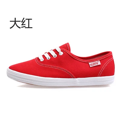 Woman Shoes Summer New Fashion Women Shoes Casual Flats Solid Canvas Classic Solid Candy Color Women Casual Shoes Sneakers - Цвет: 2015 Red