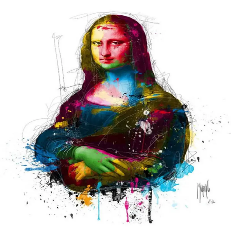 Pintura al óleo colorida Mona Lisa pintura decorativa piezas decoración