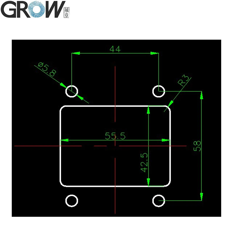 GROW GM71 GM72 черная пластиковая Защитная панель Корпус фиксированная Передняя панель 1D 2D сканер штрих-кодов считыватель