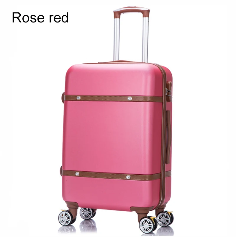 20'24'26' Ретро ролики на молнии с замком для багажа, чехол для чемодана на колесиках, чехол для костюма - Цвет: 24 Rose red