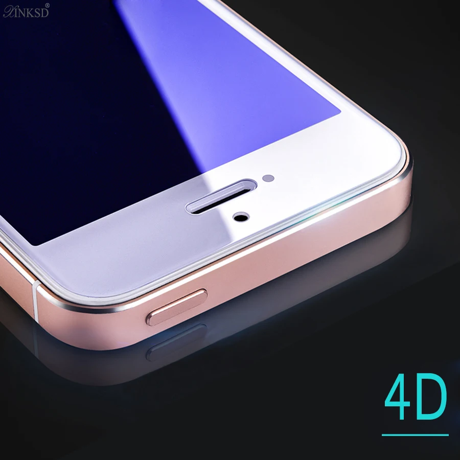 Закаленное стекло XINKSD 4D для iPhone 5 5S 5C SE 9 H жесткая Противоударная Защитная пленка