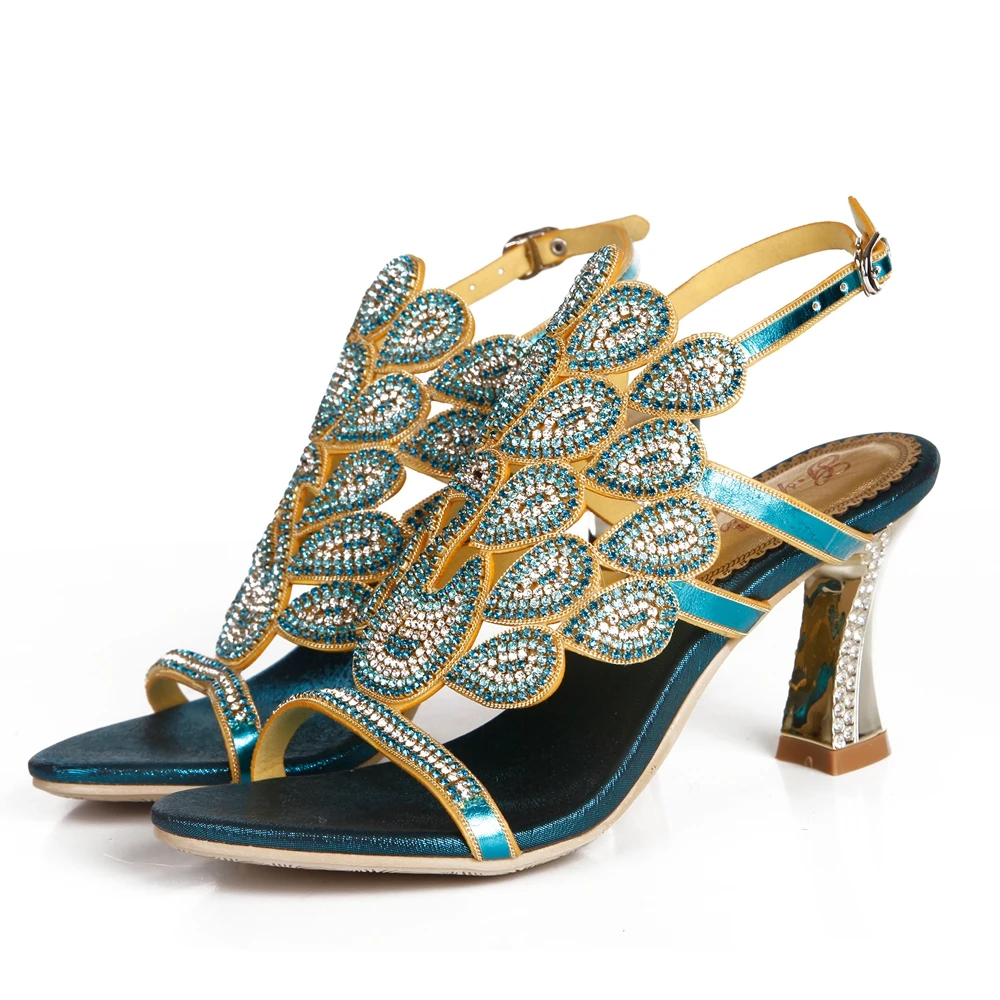 

5523 Store 2018 NEW Fashion Women Sexy Sandals Shoes Genuine Leather Rhinestone shoes women Sandals Shoes