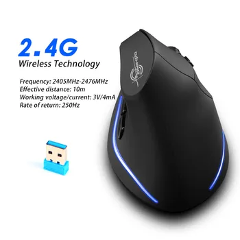 

Zelotes F-35 2.4GHz Wireless Rechargeable 2400DPI 6 Button Vertical Mouse Mice Gaming Mouse #T2G
