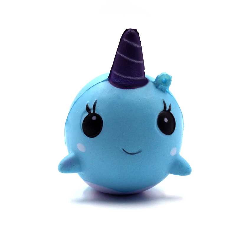 

Narwhal squishy Millie Uni Whale Kawaii squeeze squishy slow rising Phone Strap Scented rare Squishes IBLOOM Collection Cartoon