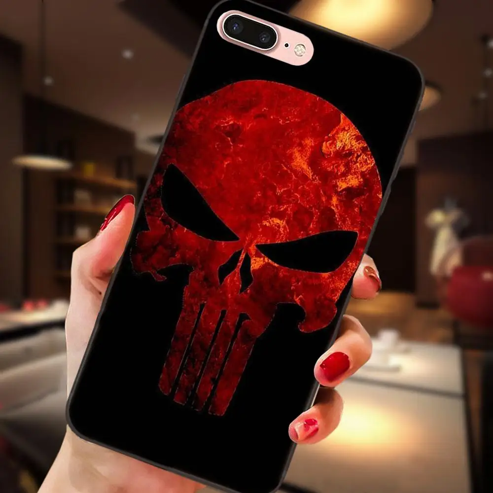 Мягкий чехол для телефона Comic Black Каратель логотип Apple iPhone 4 4s 5 5S SE 6 S 7 8 Plus X XS Max