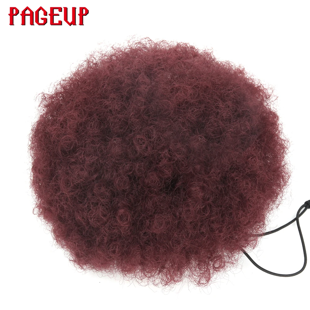 Pageup Synthetic Curly Hair Ponytail African American Short Afro Kinky Curly Wrap Drawstring Brown Puff Ponytail chignons Pageup Synthetic Curly Hair Ponytail African American Short Afro Kinky Curly Wrap Drawstring Brown Puff Ponytail chignons