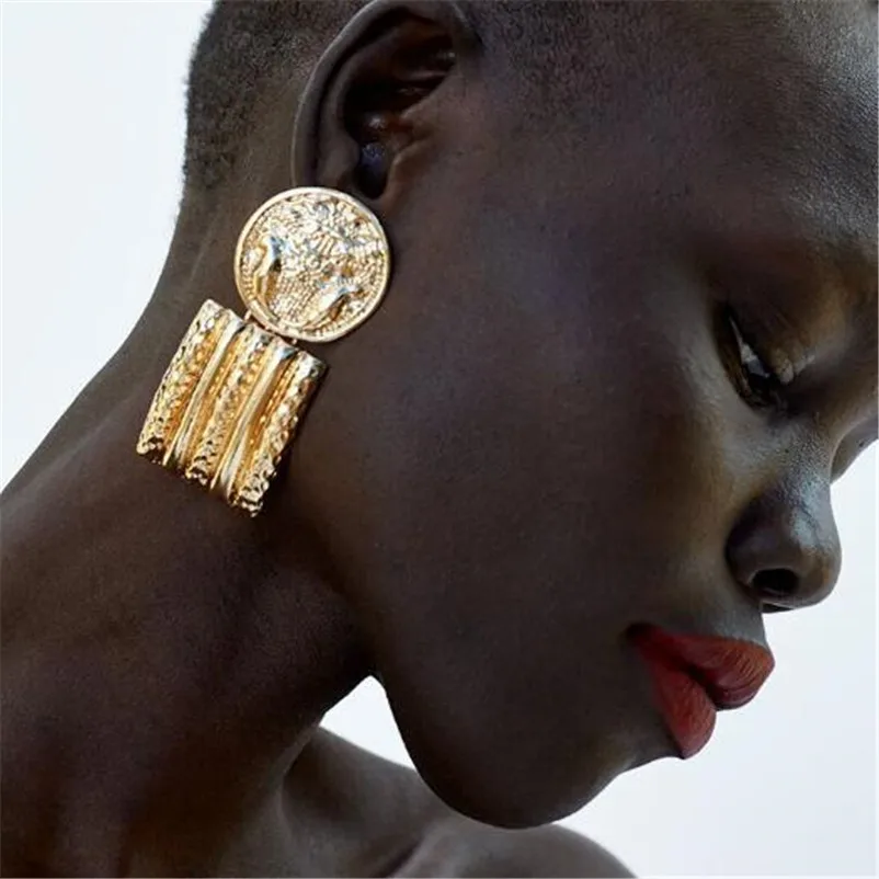 

LUSION ZA Extendy Metal Drop Earring For Woman New Gold Sliver Color Luxury Korean Earrings Fashion Jewelry brincos Femme