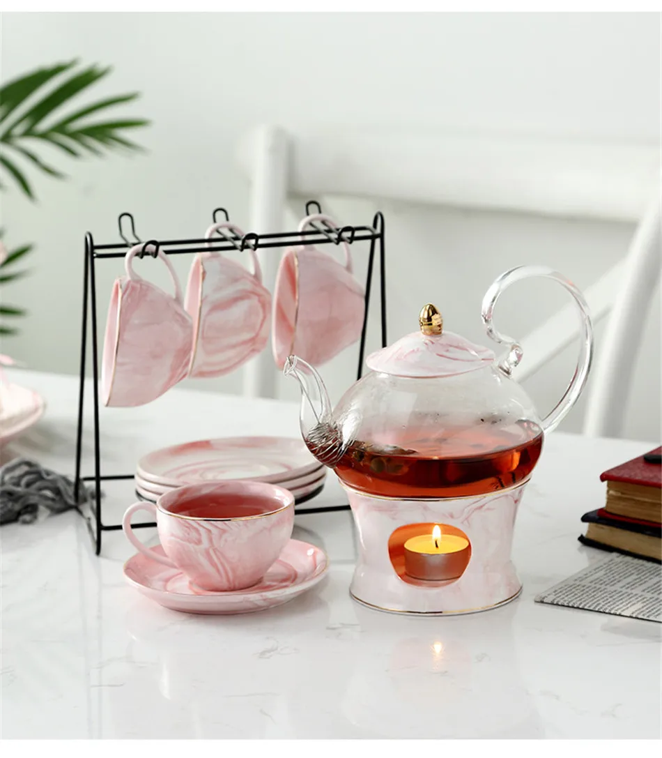Marble Ceramic Cup Set Creative Gold Plating Milk Coffee Tea Breakfast Porcelain Golden Cup Couple Gift Wedding Decor 125ML (13)