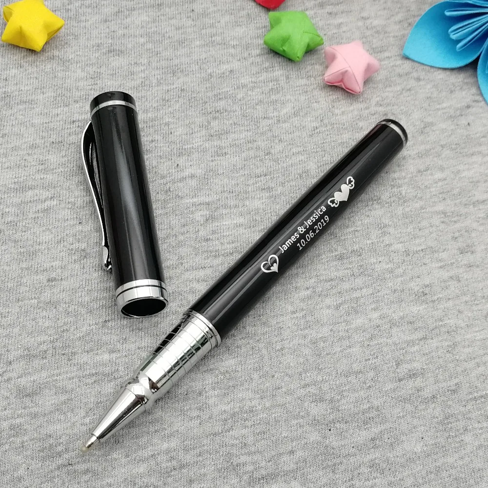 

Personalzied wedding pen for wedding reception custom with your wedding date and name on pen cap or pen body 30pcs a lot