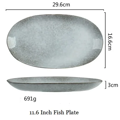 NIMITIME в скандинавском стиле, керамическая миска для ресторана отеля, миска для риса, фруктовая Салатница, тарелка, посуда - Цвет: 11.6 inch fish plate