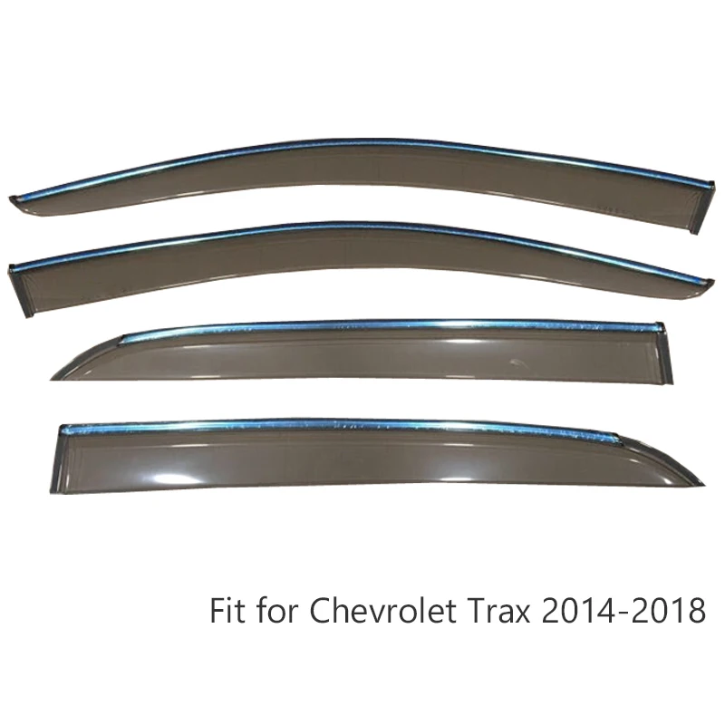 MCrea 4 шт. ABS автомобильный дымовой оконный солнцезащитный козырек-отражатель для Chevrolet Trax аксессуары - Цвет: Trax 2014-2018