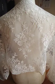 

ivory wedding lace fabric with cord floral, ivory wedding table runners, alencon bridal lace fabric MF155