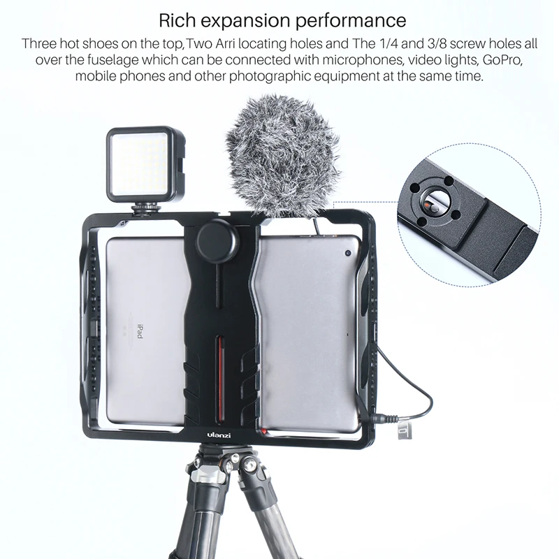 7.9-9.7inch Size RuleaxA Ulanzi U-PAD Metal Video Cage Mount Vlog Filmmaking Rig for iPad with Cold Shoe Mounts for Microphone LED Video Light 7.9-9.7inch Size RuleaxA Ulanzi U-PAD Metal Video Cage Mount Vlog Filmmaking Rig for iPad with Cold Shoe Mounts for Microphone LED Video Light