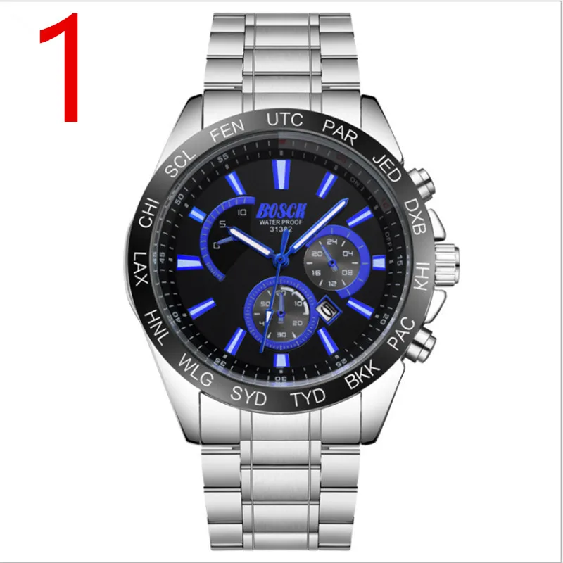 

Men's watch quartz watch fashion double calendar watch male waterproof luminous automatic mechanical watch Korean version