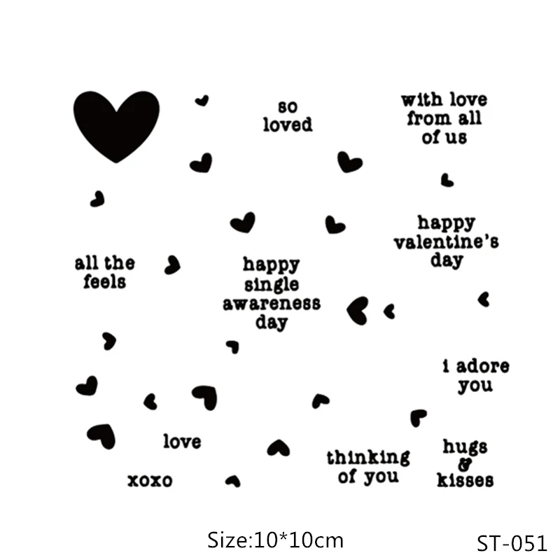 

ZhuoAng Dense Heart-shaped Clear Stamps/Seals For DIY Scrapbooking/Card Making/Album Decorative Silicon Stamp Crafts