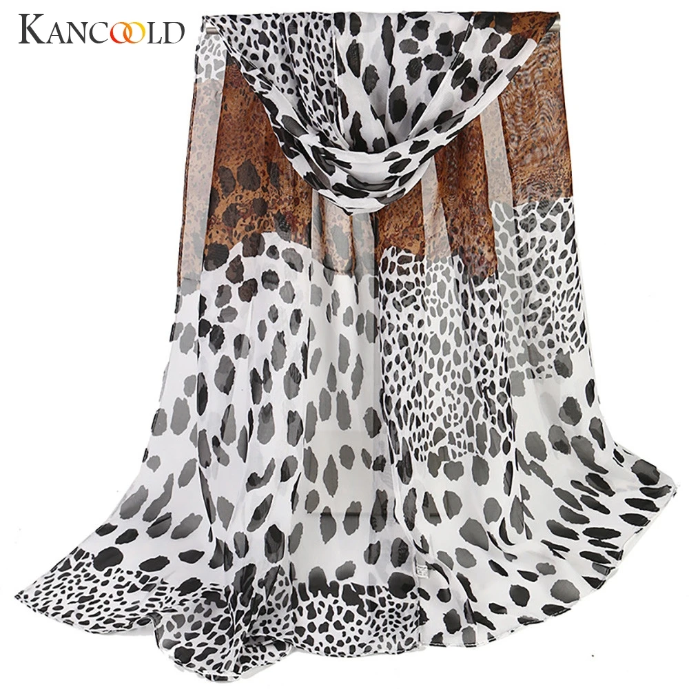 

KANCOOLD Scarf Women fashion Long Warm Wrap Shawl Scarf Leopard Print Elegant Chiffon High quality scarf women 2018Nov6