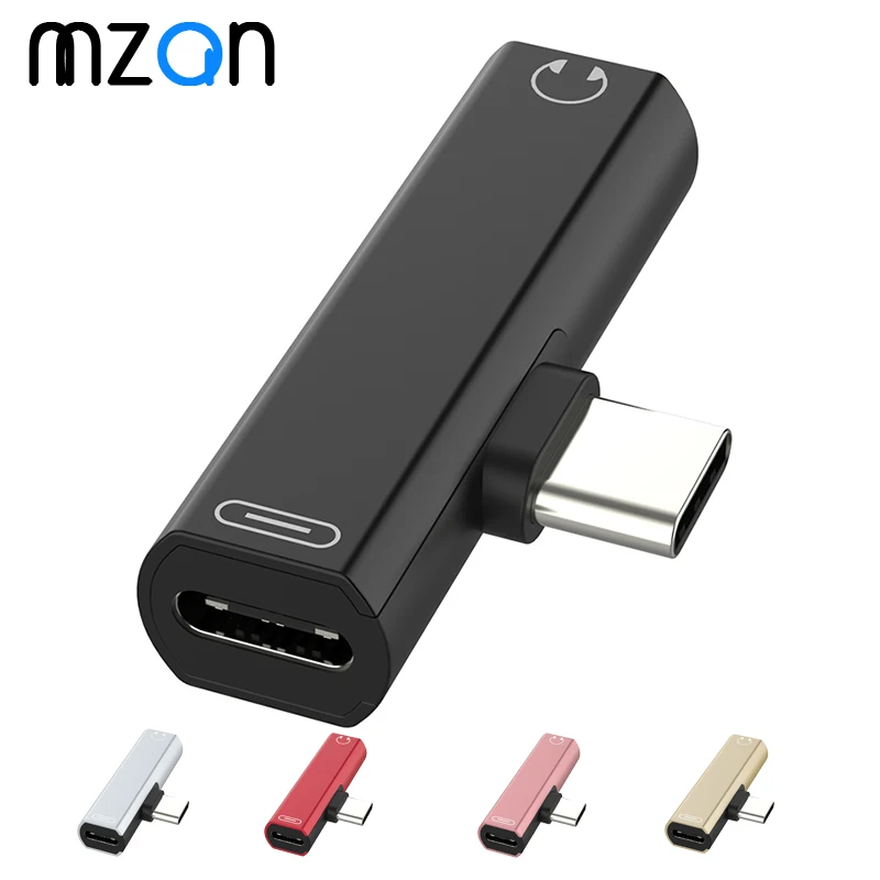 

2 In 1 Type C To 3.5mm Jack Earphone Charging Converter Double USB Type-C Audio Adapter for Xiaomi 6 Huawei P10 Type C Phones