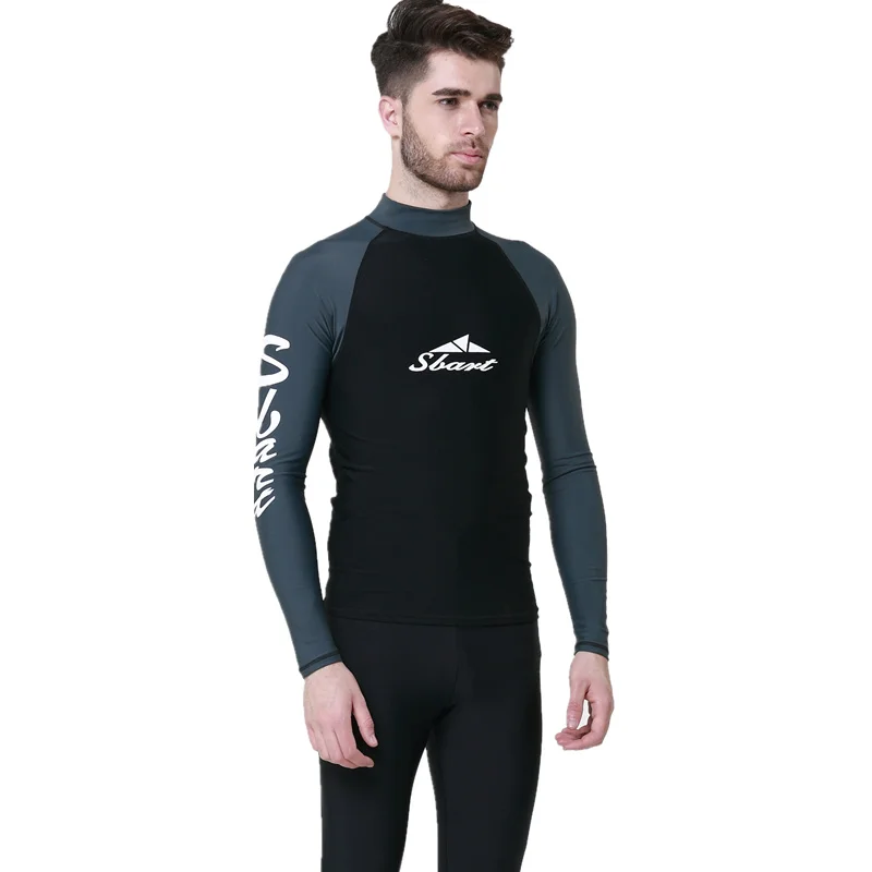 

Men Snorkeling Windsurf Rash Guard Wetsuit Surf UV Protection Swim Shirt Diving Suit Tops Long Sleeve Swimsuit Surfing Equipment