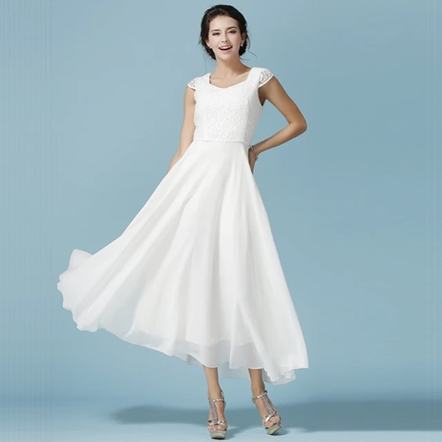 Runway Lace White Long Maxi Dress Short Sleeve High Quality Summer
