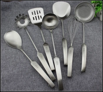 

NSF 18-10 Kitchen Utensil Set, 7 Essential Utensils for Easier Cooking, Baking, Grilling and Serving With Bonus Holder Stand