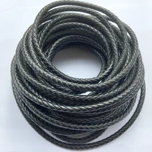 Плетеный кожаный плетеный шнур из натуральной кожи с круглым носом, популярный полосы для Цепочки и ожерелья браслета чёрный; коричневый 3/4/5/6 мм