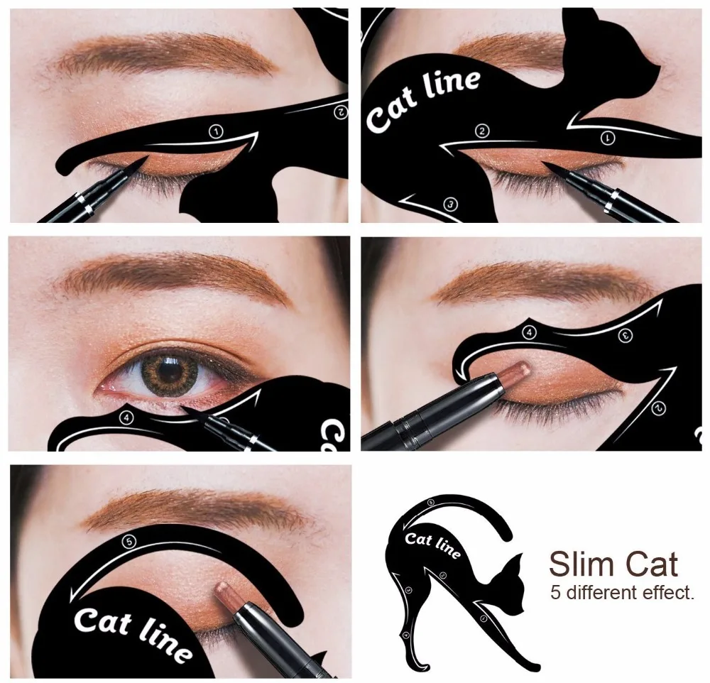 Сексуальная Кошка подводка для глаз трафарет для женщин Cat Line Pro Eye Makeup Tool Eye liner Eye Shadow образец руководства Shaper модель Начинающий эффективный