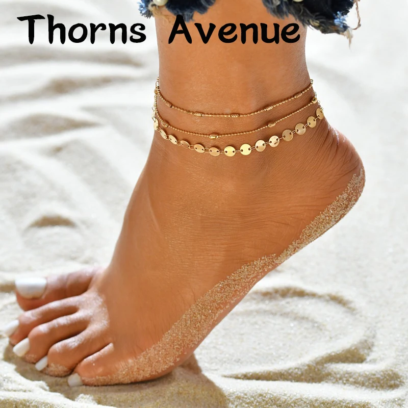 

Thorns Avenue Fashion Tassel Beads Handmade Multi-layer Anklet Bracelet Bohemia Summer Beach Foot Chain Anklets For Women