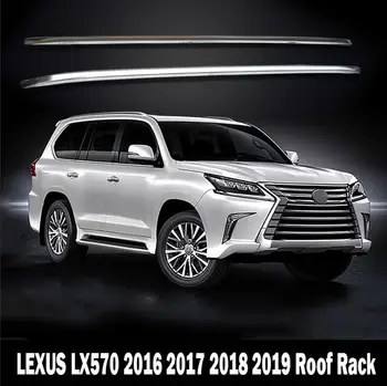 

For LEXUS LX570 2016 2017 2018 2019 Aluminium alloy Silver Top Roof Rails Rack Side Bars Decoration Trim Car Accessories