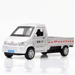 1:32 Wuling Китай мини-грузовик сплав модель автомобиля со звуком и огнями тянуть назад дети развивающие 3 двери металлический автомобиль