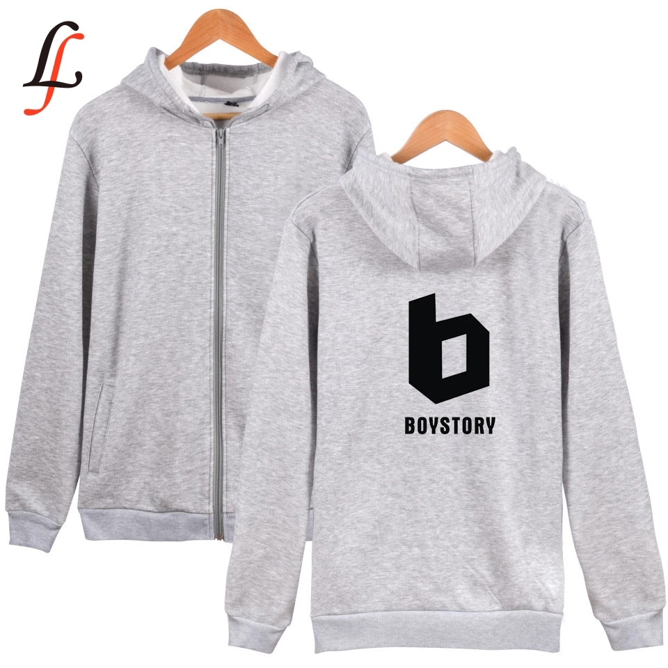 Мужские и женские толстовки с молнией Boystory красно белый свитшот принтом