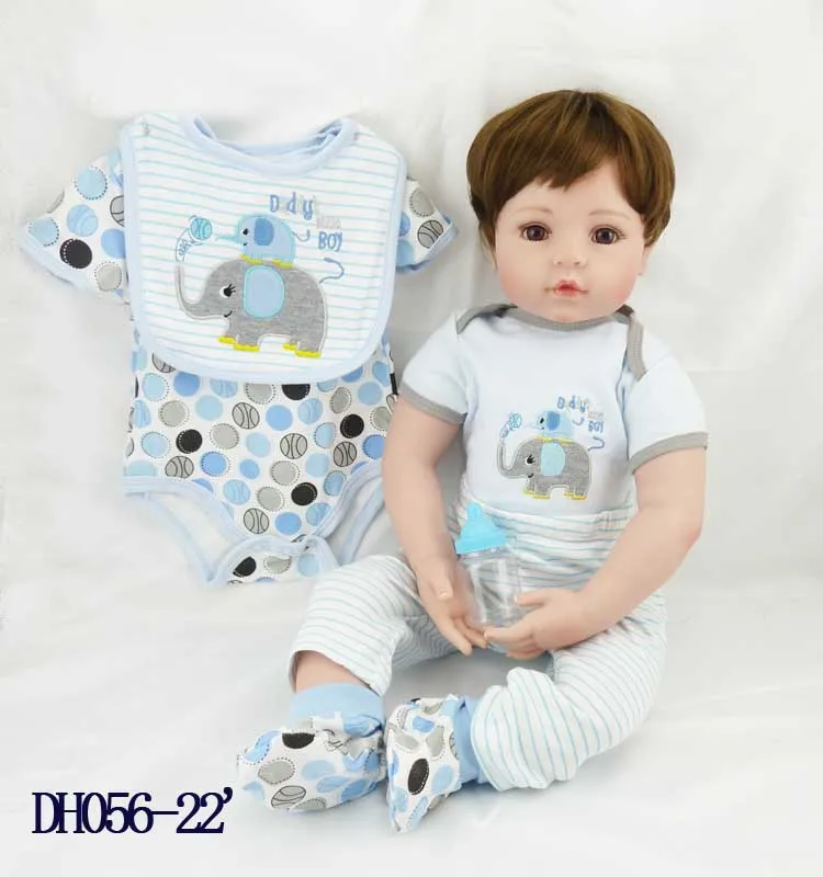 

High recommended 55cm silicone vinyl reborn baby dolls accompany lifelike toddler doll kid christmas new year boutique gifts